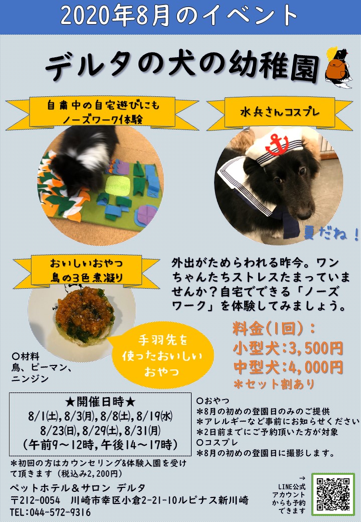 【8月イベント】犬の幼稚園